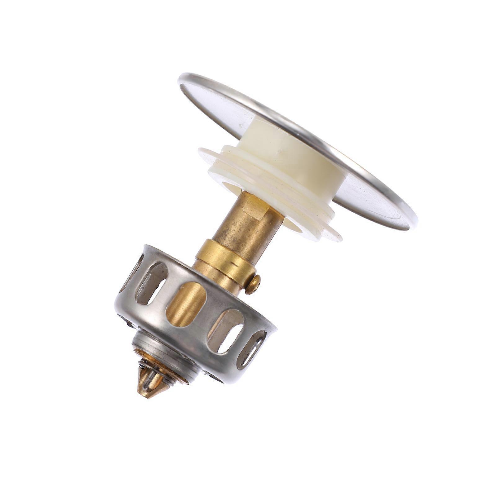 Sink Drain Filter Brass Pop-Up Core for Water Stopper Silver