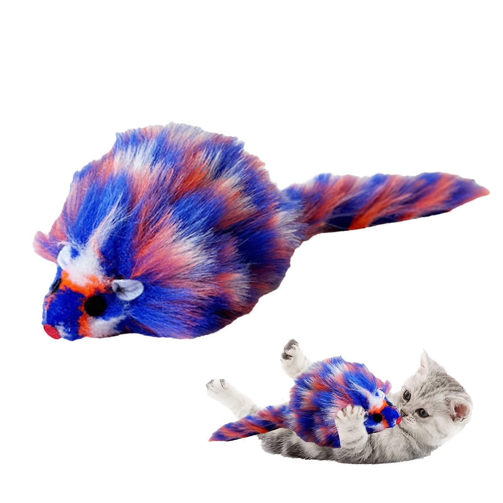 Interactive plush mouse toys for cats Realistic chew toys with feathered tails