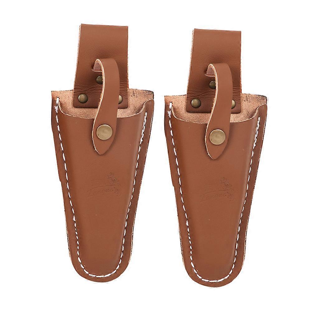 Pruner Protective Pouch Durable Design Hand Protection Scissors 20.00X8.00X1.50CM Cowhide Material 2Pcs