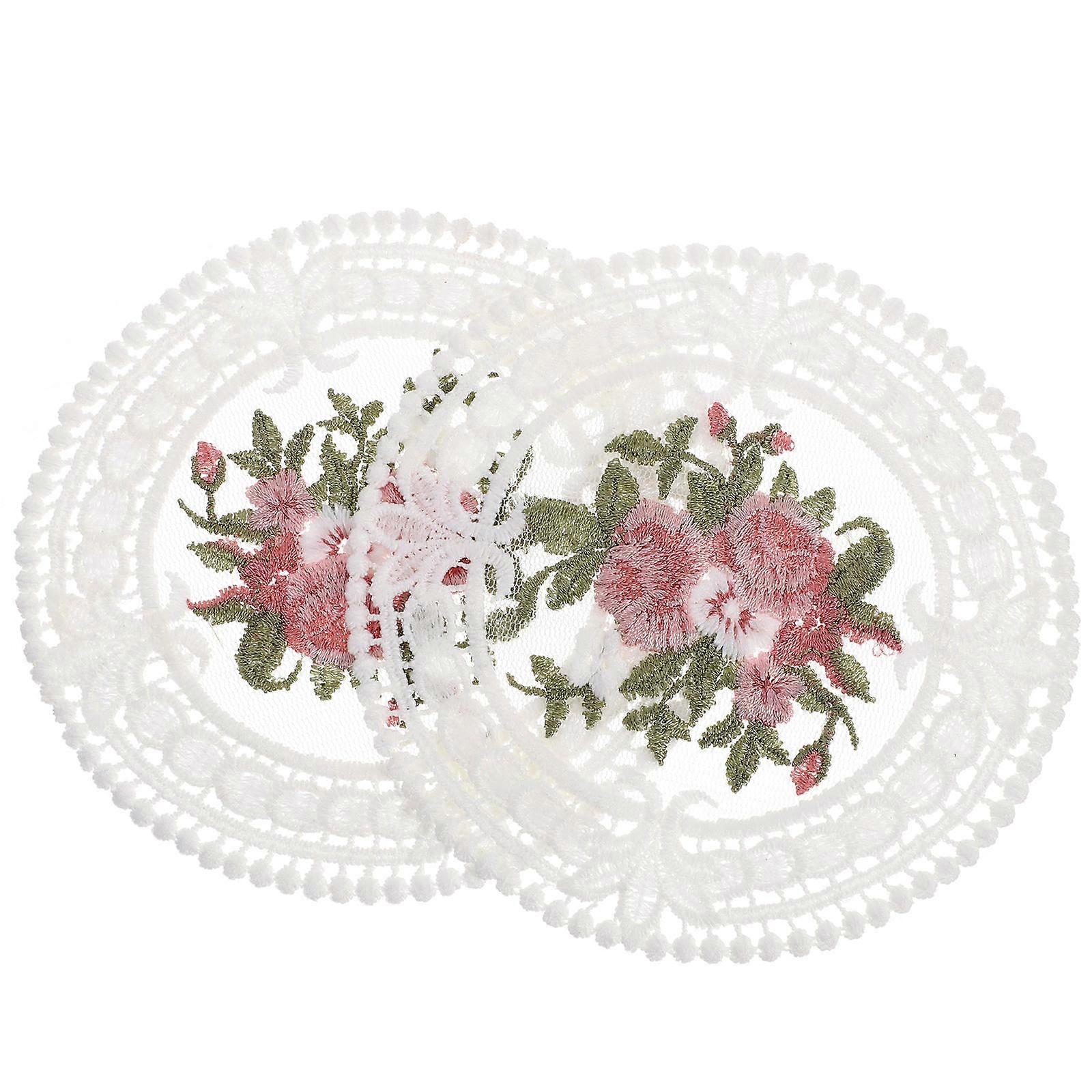 Creative Coasters Lace Doilies for Tables Prevent Stains Romantic Style 2Pcs