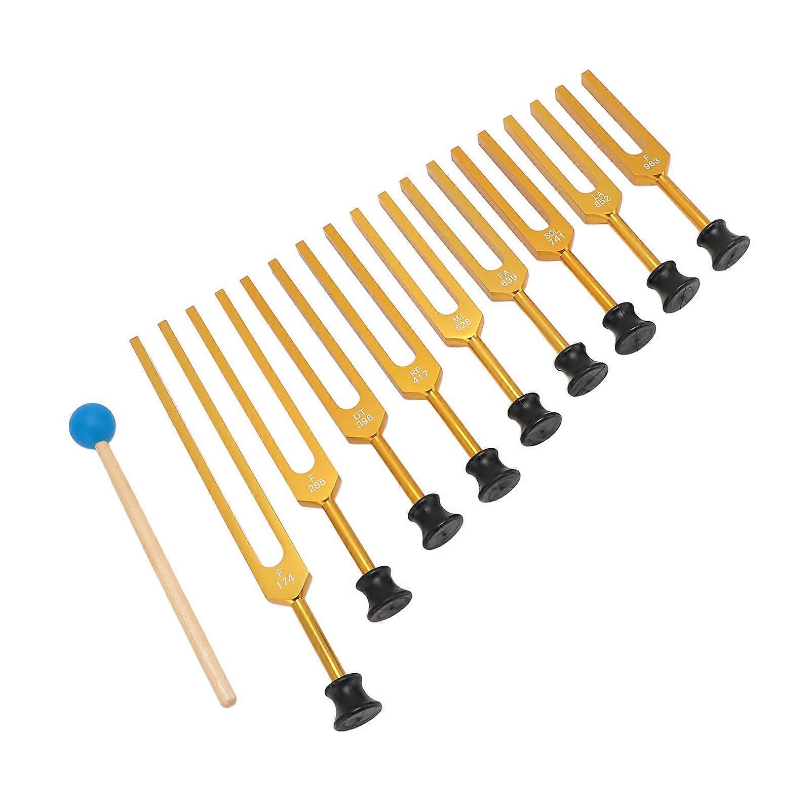 Tuning Fork Set Meditation Yoga Relaxing Healing Chakra Set Frequency Healing Devices with Hammer