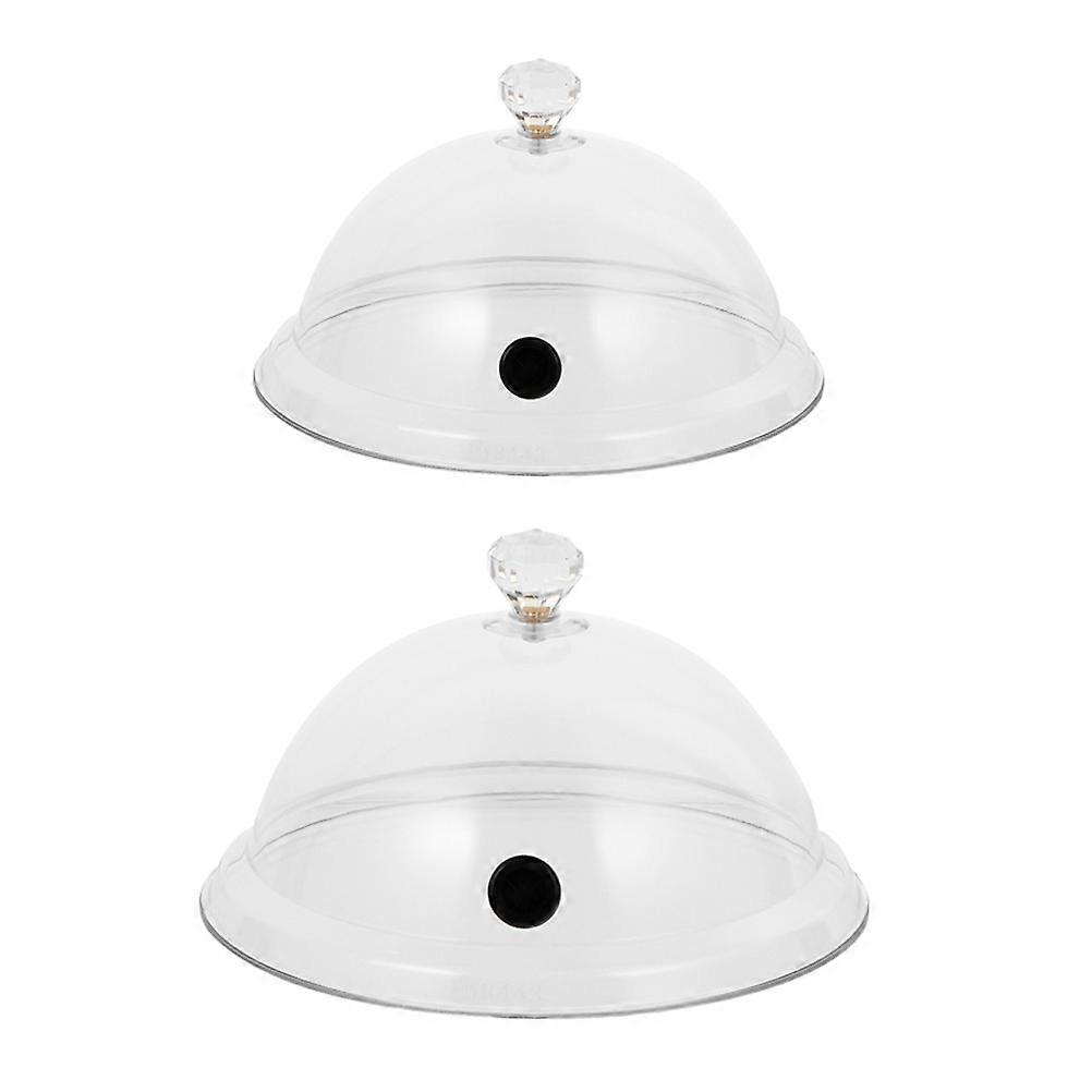 Transparent Cake Cover with High Transparency and Knob Handle for Easy Lifting Protects Food from Pollution Acrylic 2 Pieces