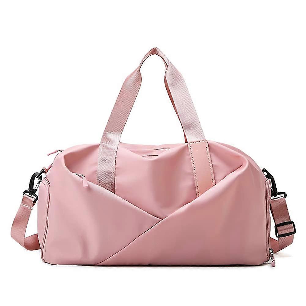 Women's Sports Gym Bag Dry And Wet Separation Yoga Bag Hand Luggage Lightweight Large Capacity Rose Trumpet