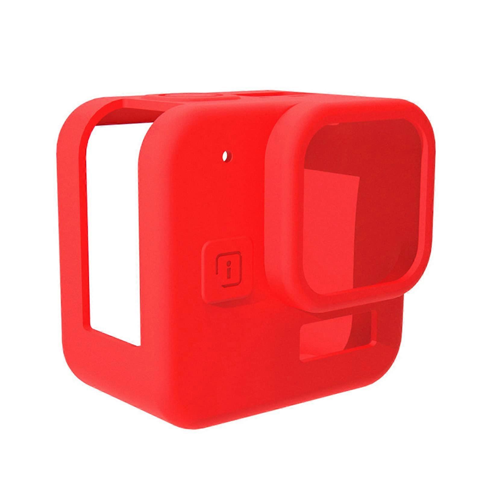 11 silicone protective cases for action camera accessories, nonslip silicone, color: red.