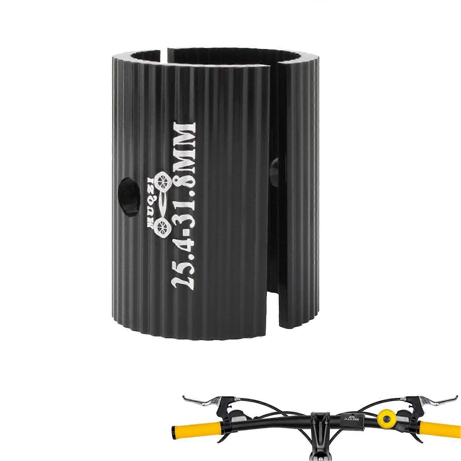 Handlebar Clamp Aluminum Alloy Handlebar Adapter Wavy Design 25.4 to 31.8 to 35mm Increases Friction for Bikes Black, 25.4 to 31.8 Mm