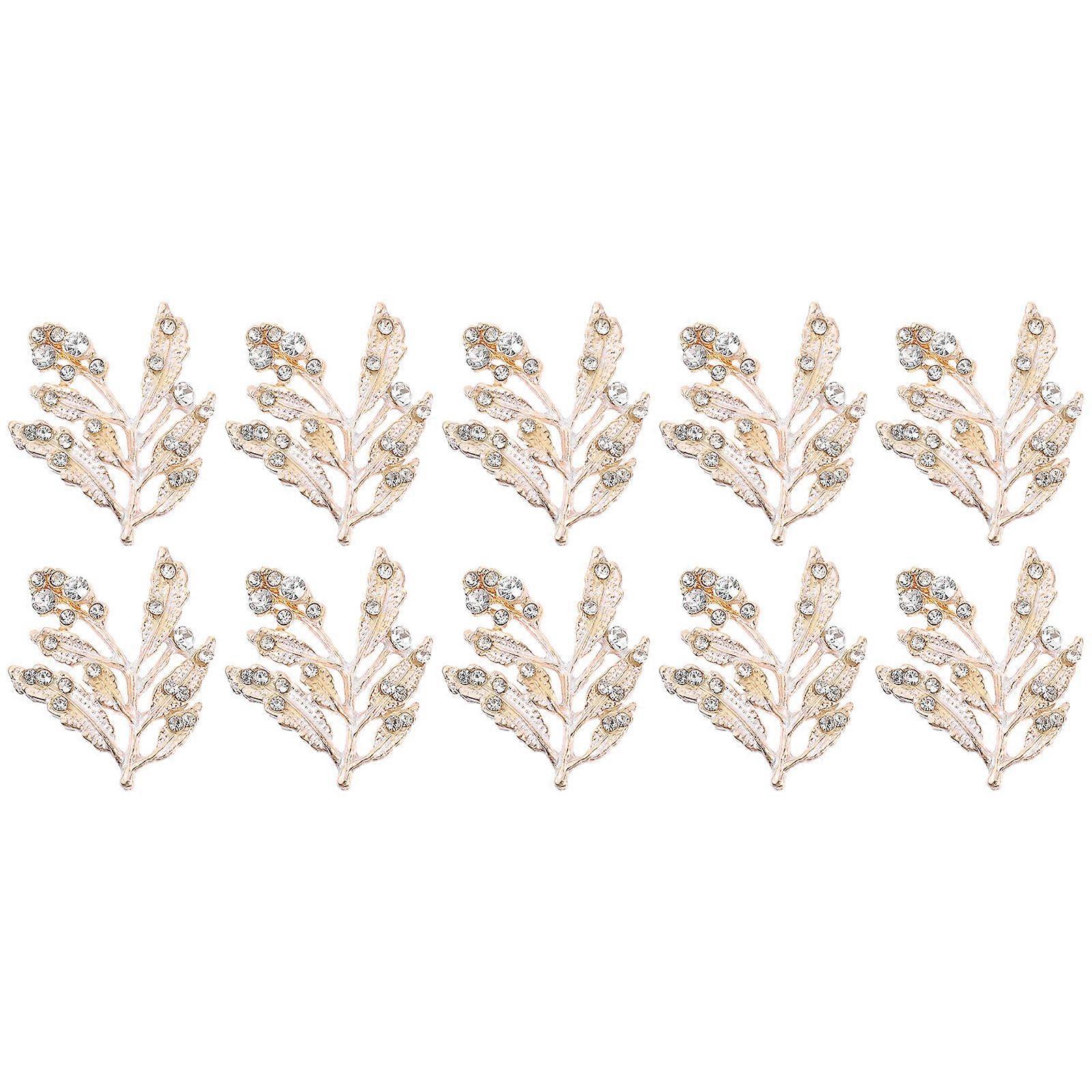 DIY Hairpin Charms with Alloy and Crystal for Decorating Golden Color 10 Pieces