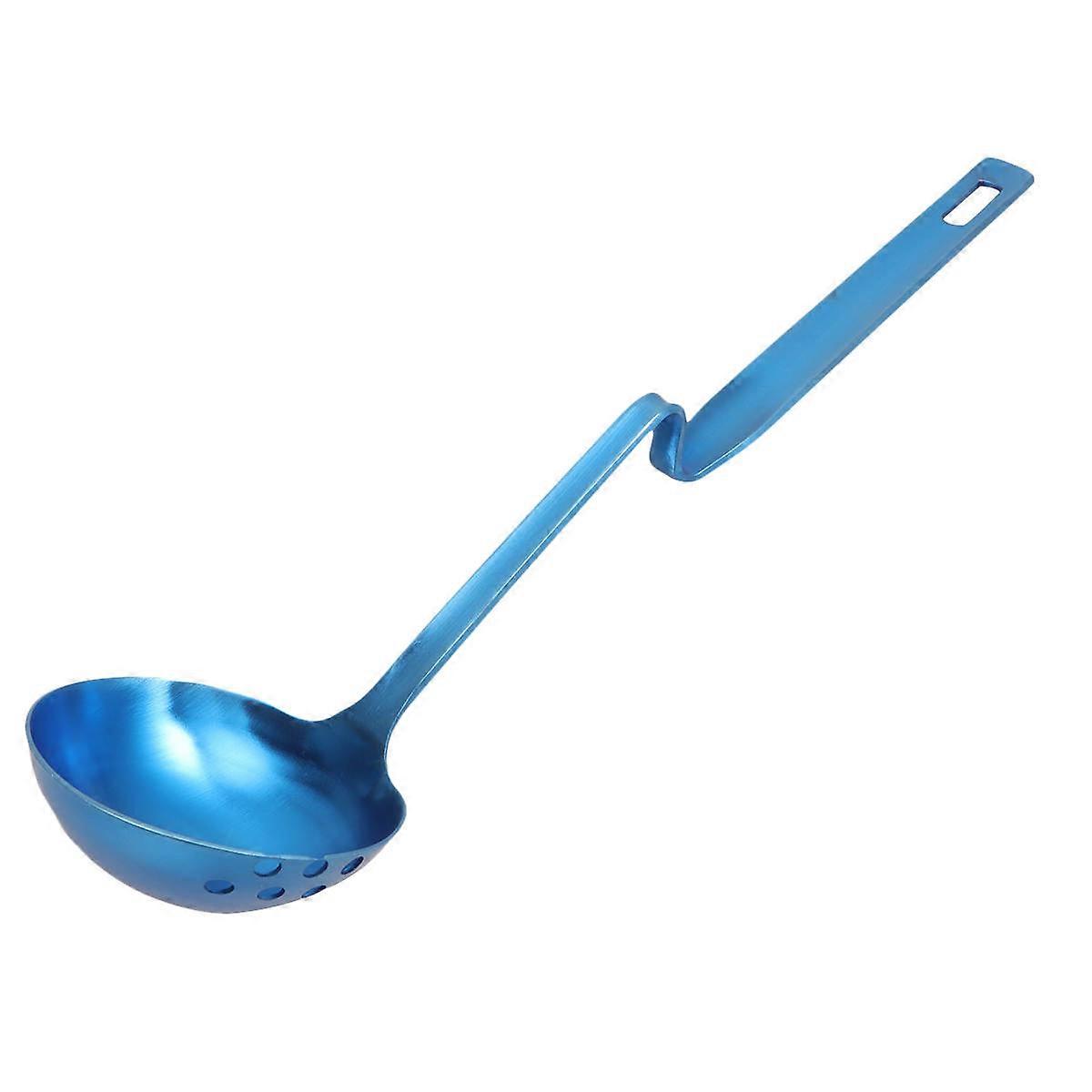 Restaurant Kitchen Ladle Intermediate Bending Design Long Handle Blue 29X7.7CM 1Pcs
