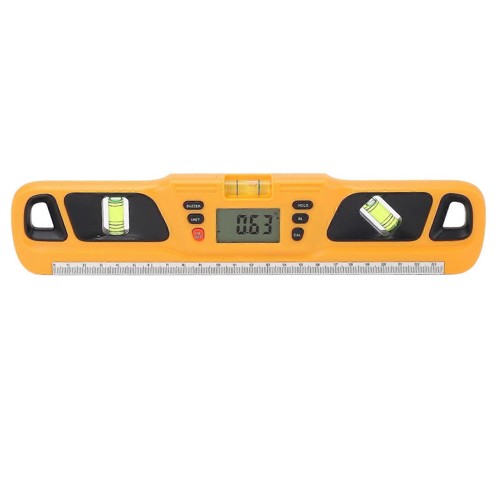 Digital Level with LCD Display Multifunction High Accuracy Digital Level and Protractor Digital Inclinometer Angle Finder Yellow