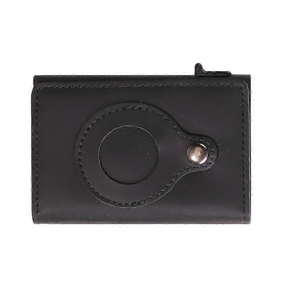 Secure Slim RFID-Blocking Wallet PU Leather with AirTag Pocket for Safety