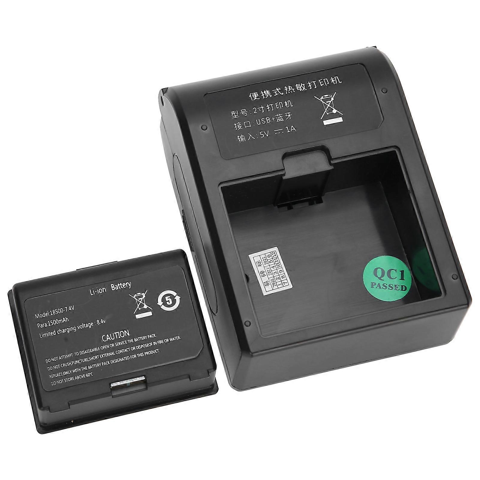 Bluetooth Thermal Receipt Printer Portable Ticket Pass Bill Mini Label Machine 100‑240VEU Plug