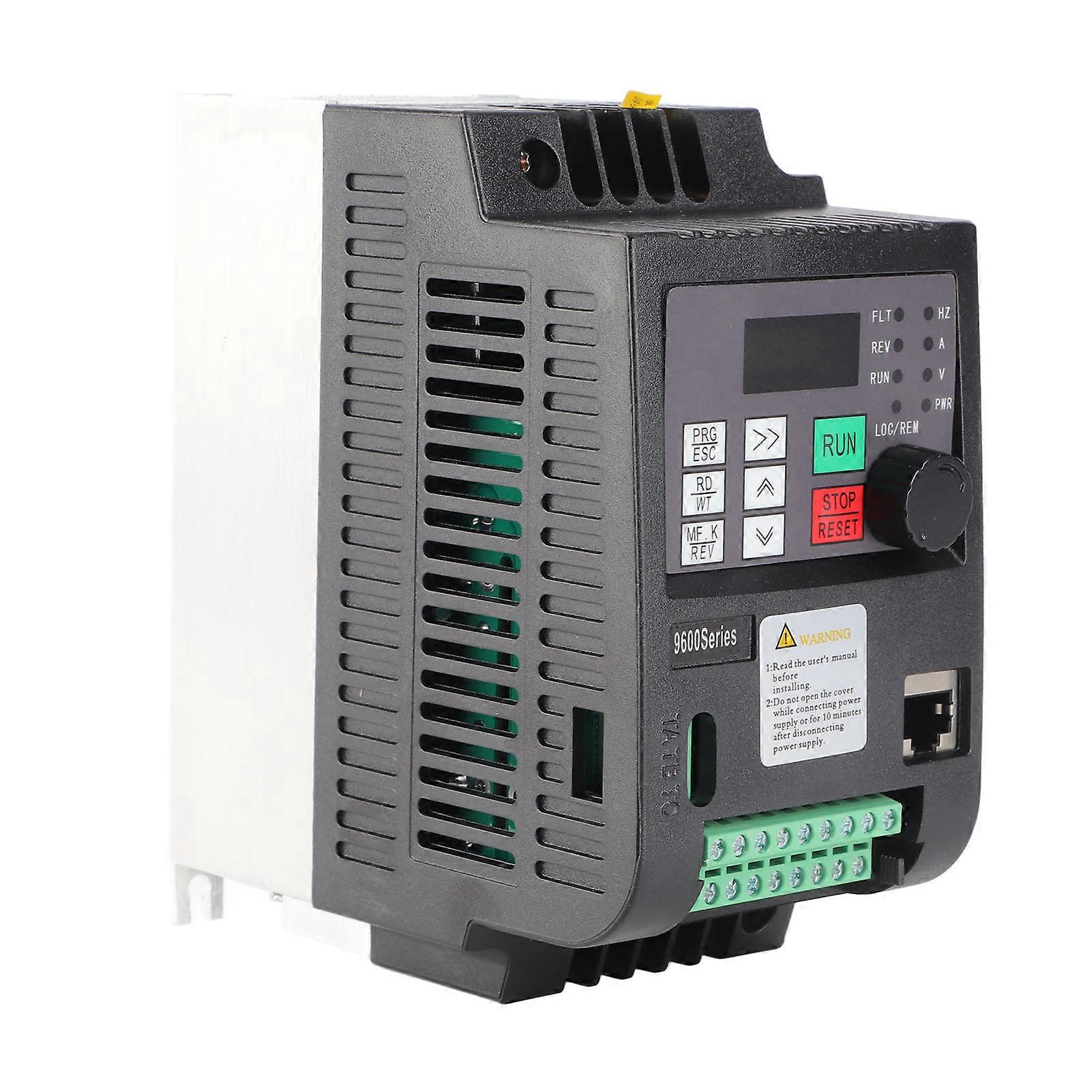 NFLIXIN Variable Frequency Drive 1PH VFD 1 in 1 Out 220V 1.5KW Motor Converter 9600D‑1T‑00150M