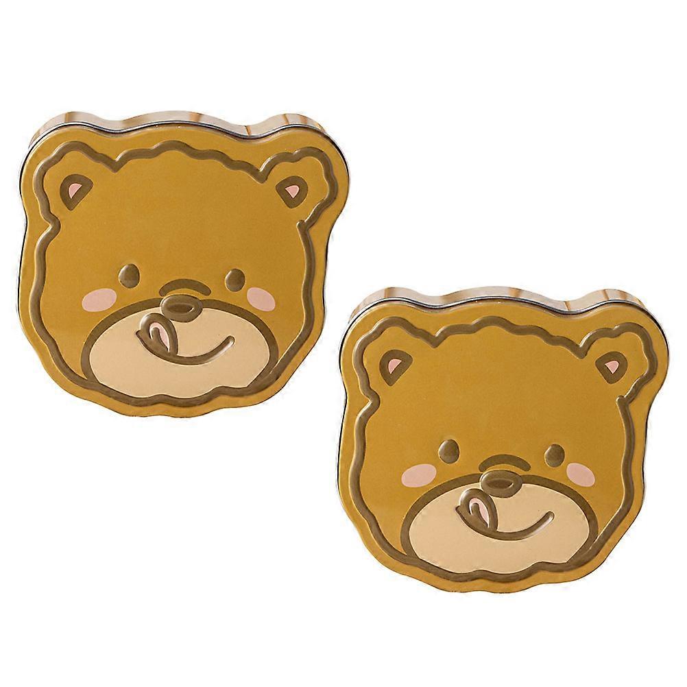 Here's a refined and professional product description for your **2pcs Bear Shape Tinplate Candy Boxes / Cookie Jars**:
**2 Pack Bear Shaped