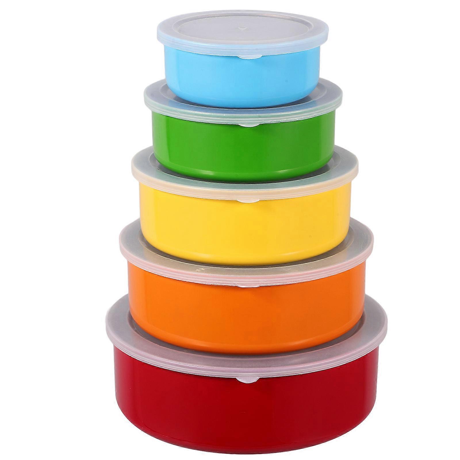 Multi Color Stainless Steel Containers with Lids for Kitchen 5Pcs Set