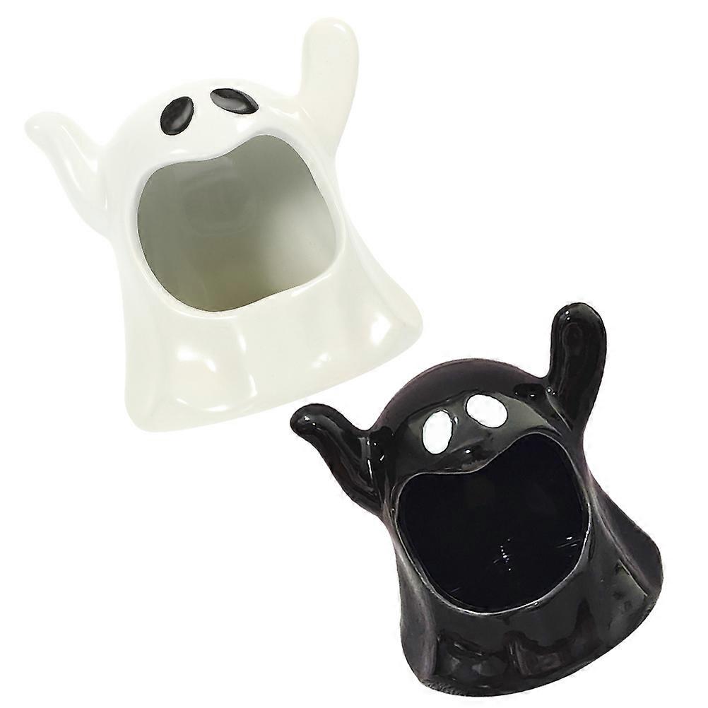 Halloween Keramik Kerzenhalter Ghost Design, hitzebeständig, kreativ Home & Store Dekoration 2er Set