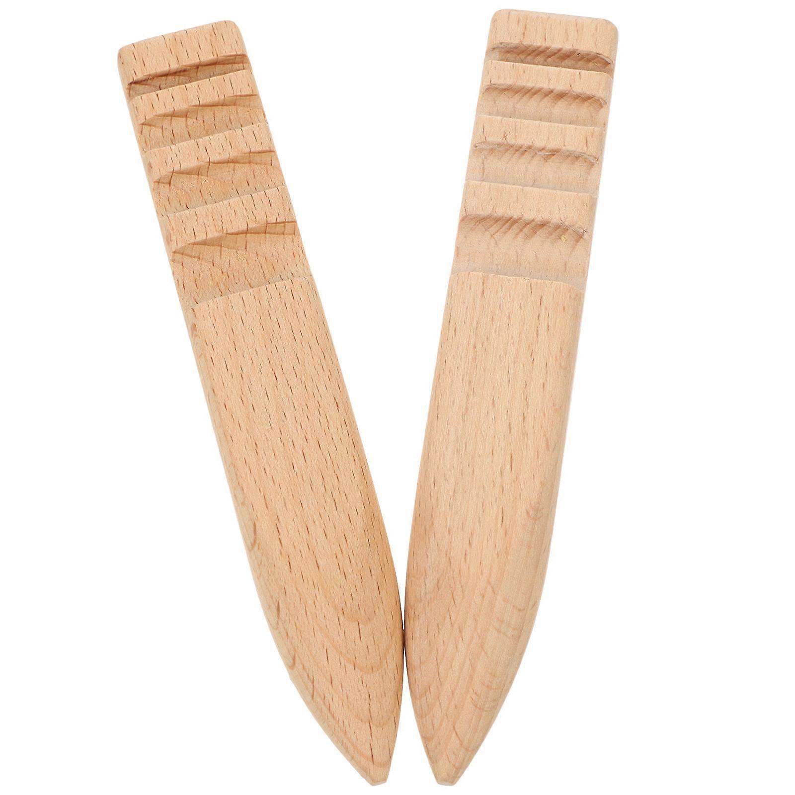 Burnishing Tool Set – 2pcs Beech Edge Burnisher with Ergonomic Handle for Polishing Crafts, Suitable for Various Thicknesses