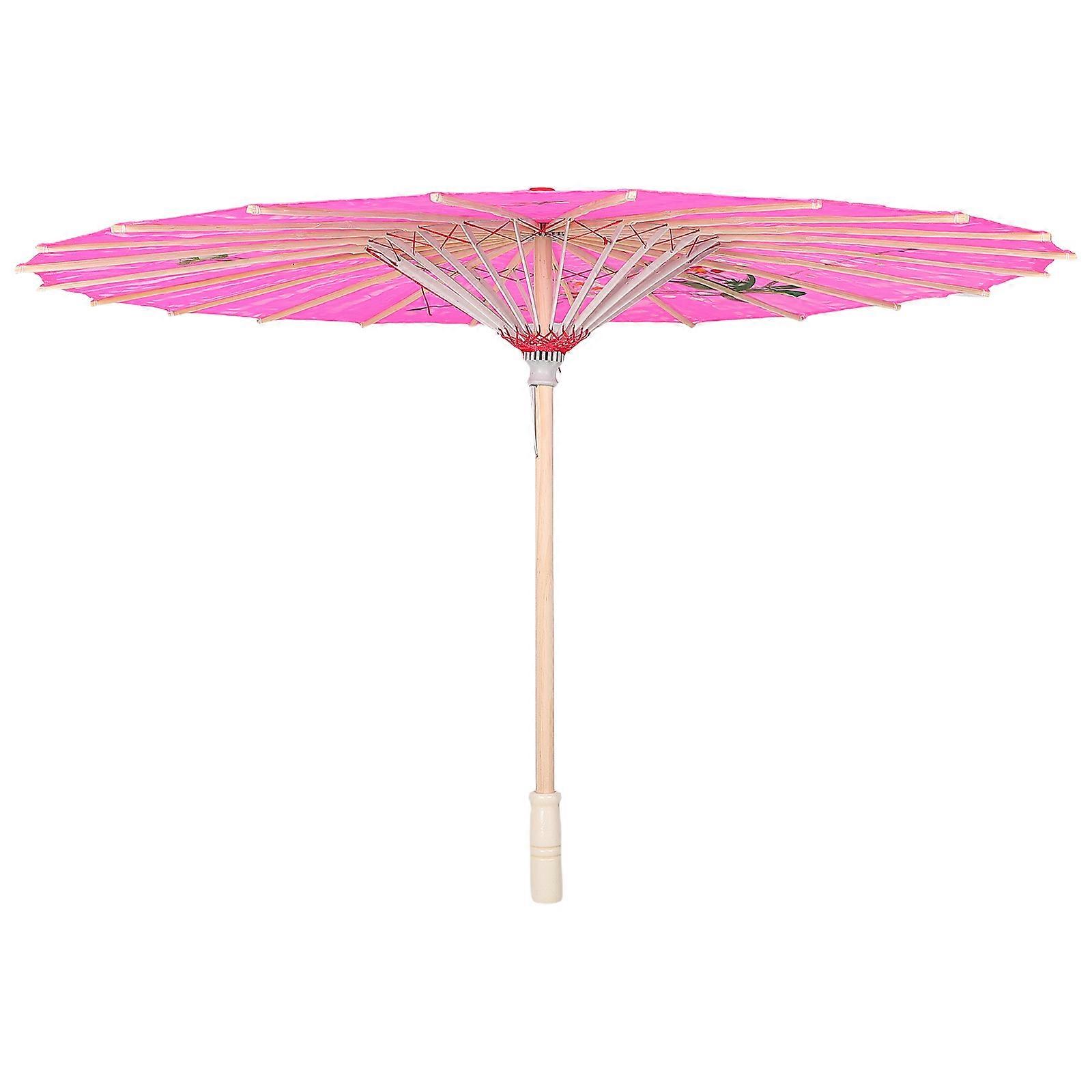 Elegant Pink Bamboo Fabric Dance Umbrella for Decoration and Stage Performance Prop Lightweight Portable 10.5 Inches