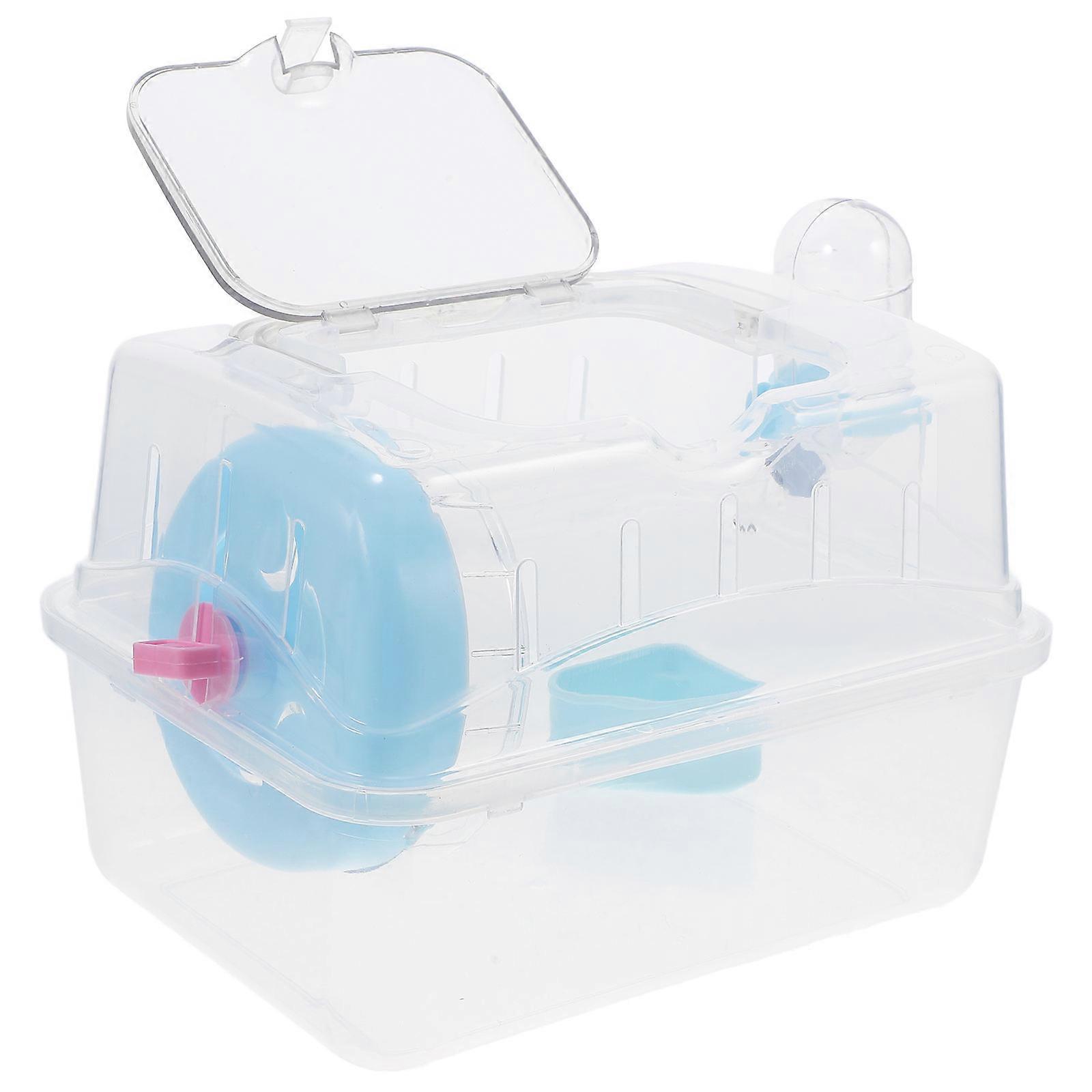 Portable Transparent Hamster Carrier Cage – Compact Lightweight Travel Case for Guinea Pigs and Small Pets, Secure Escape Proof Design for Outdoor Use