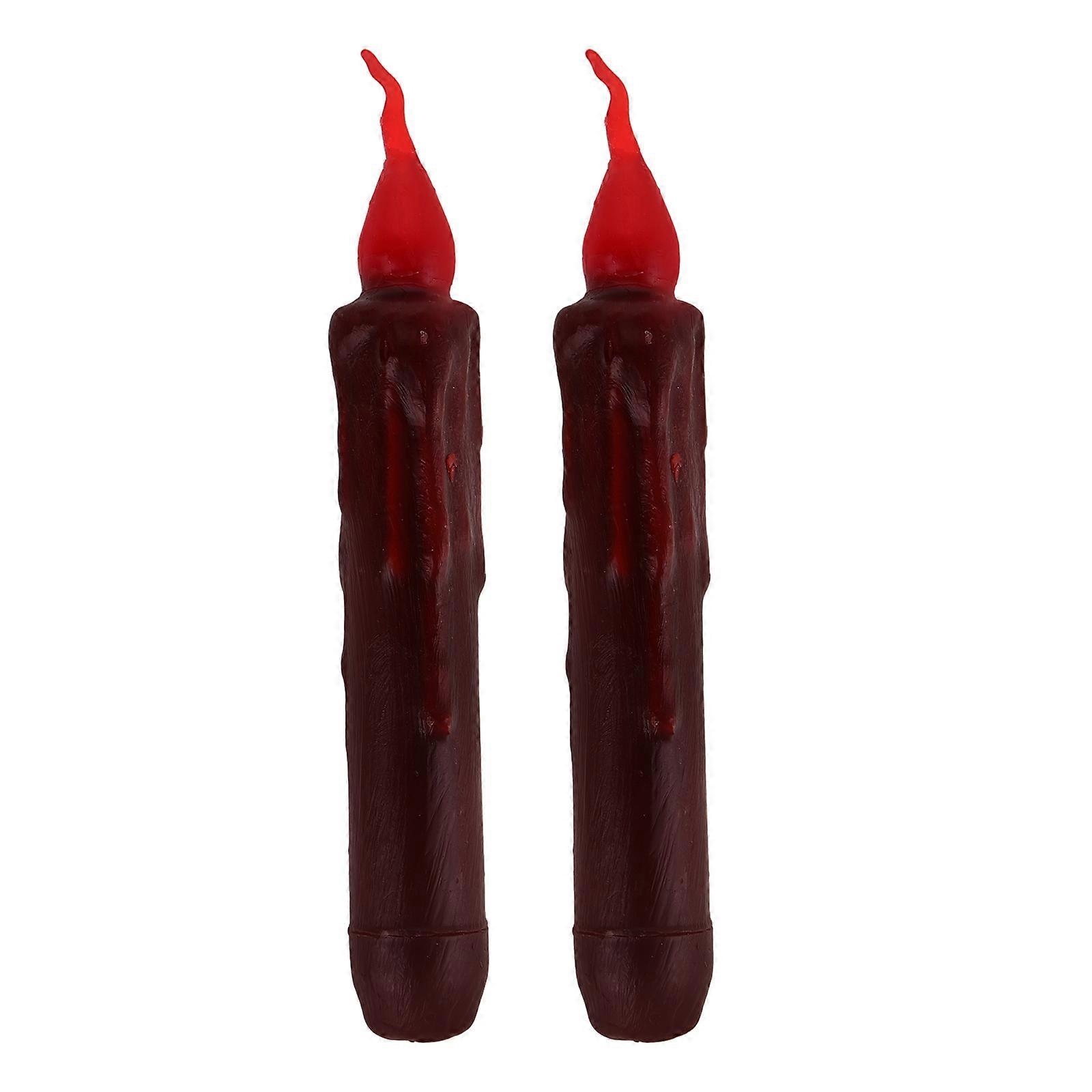LED Candle Lights with Remote Control for Home Decor Warm Glow Battery Operated Dark Red 2pcs