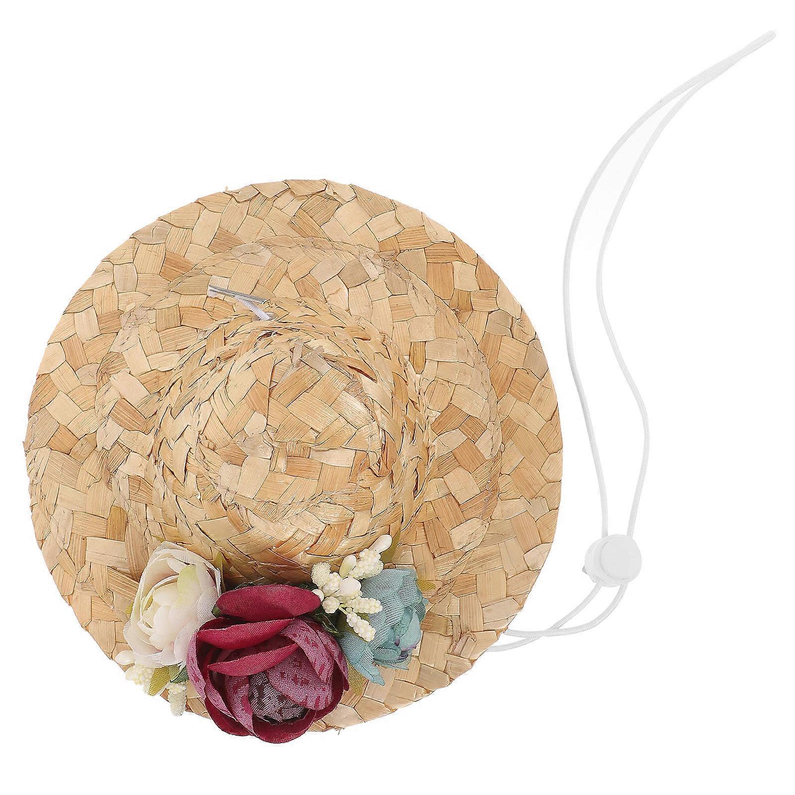 Hat with Flower Decoration for Outdoor Use One Size Fits Most