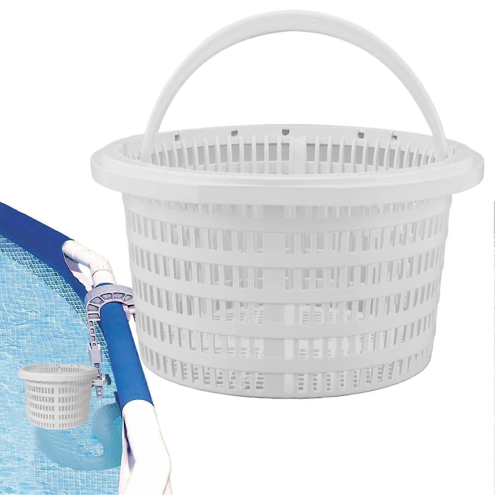 Pool Skimmer Basket for Pools | Compact Leaf and Debris Remover with Handle, Replacement Filter Basket for Swimming Pools
