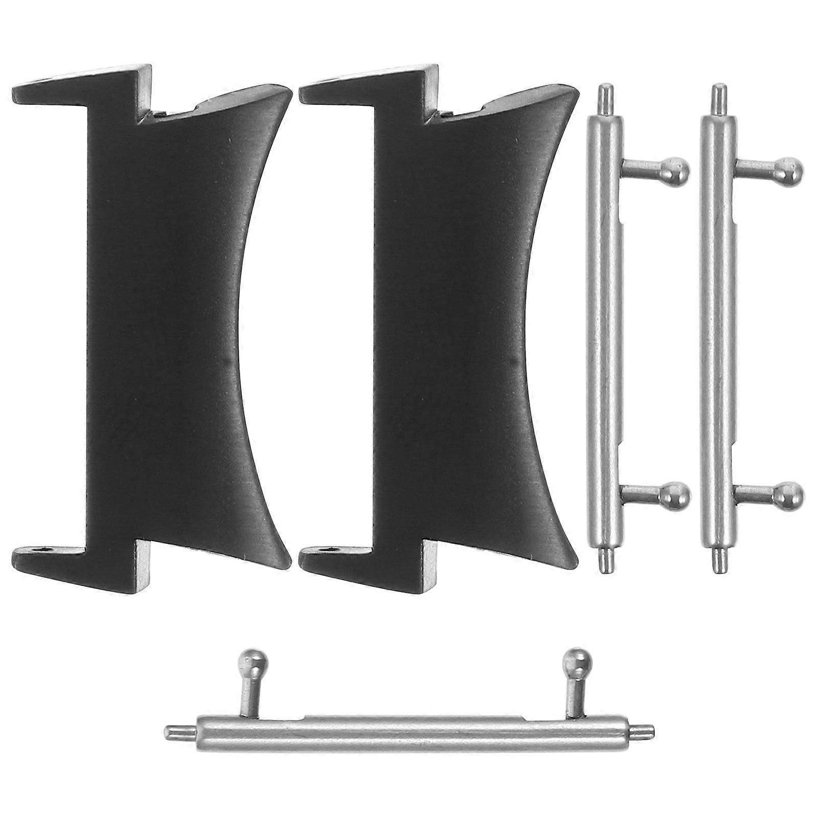 Metal Connector Watch Bands Watchband Connection Adapter Rustproof 0.98X0.55X0.16in Black Easy Installation 1 Set