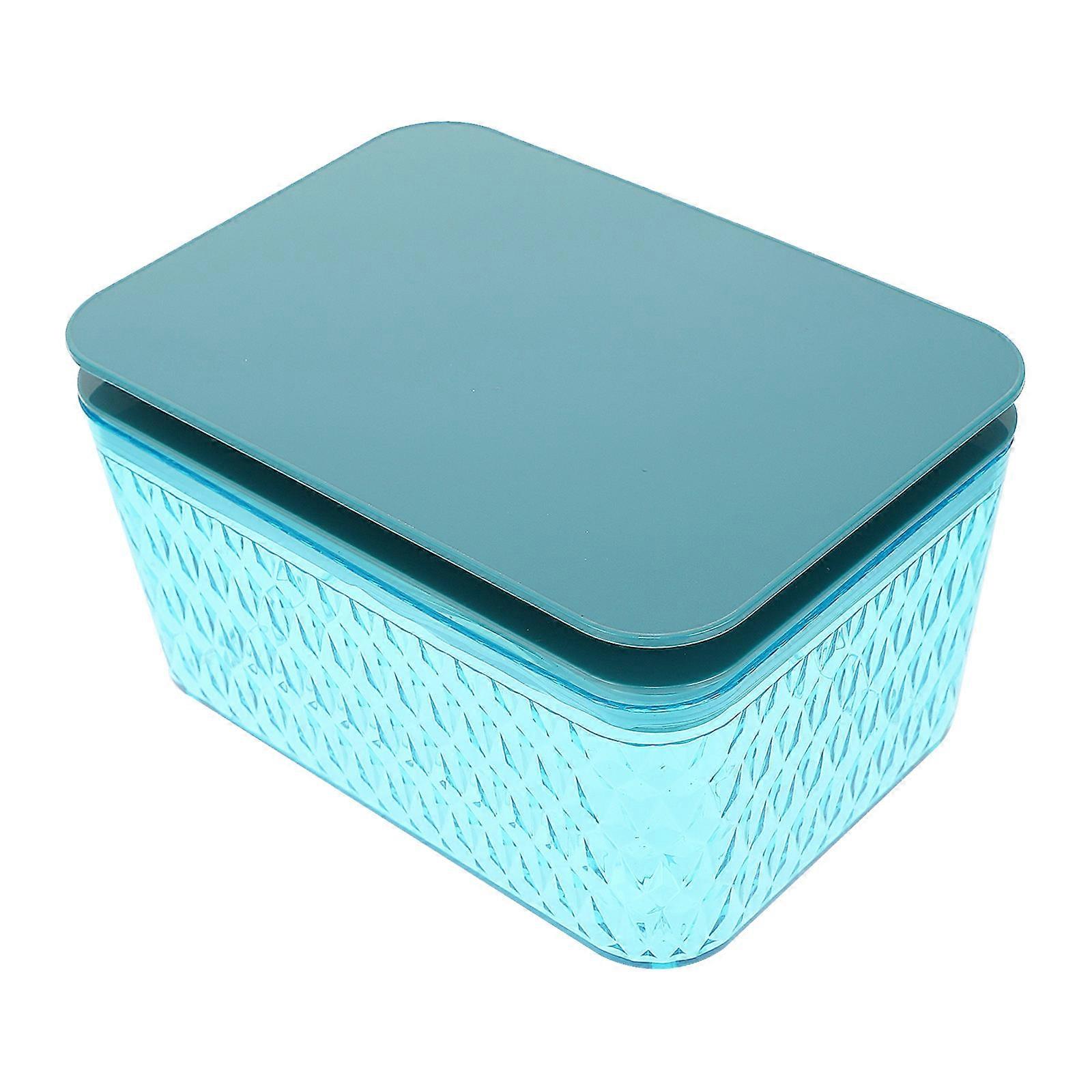 Blue Material Wet Tissue Box with Non Slip Rubber Feet for Home Use Rotating Buckle Design 1pc