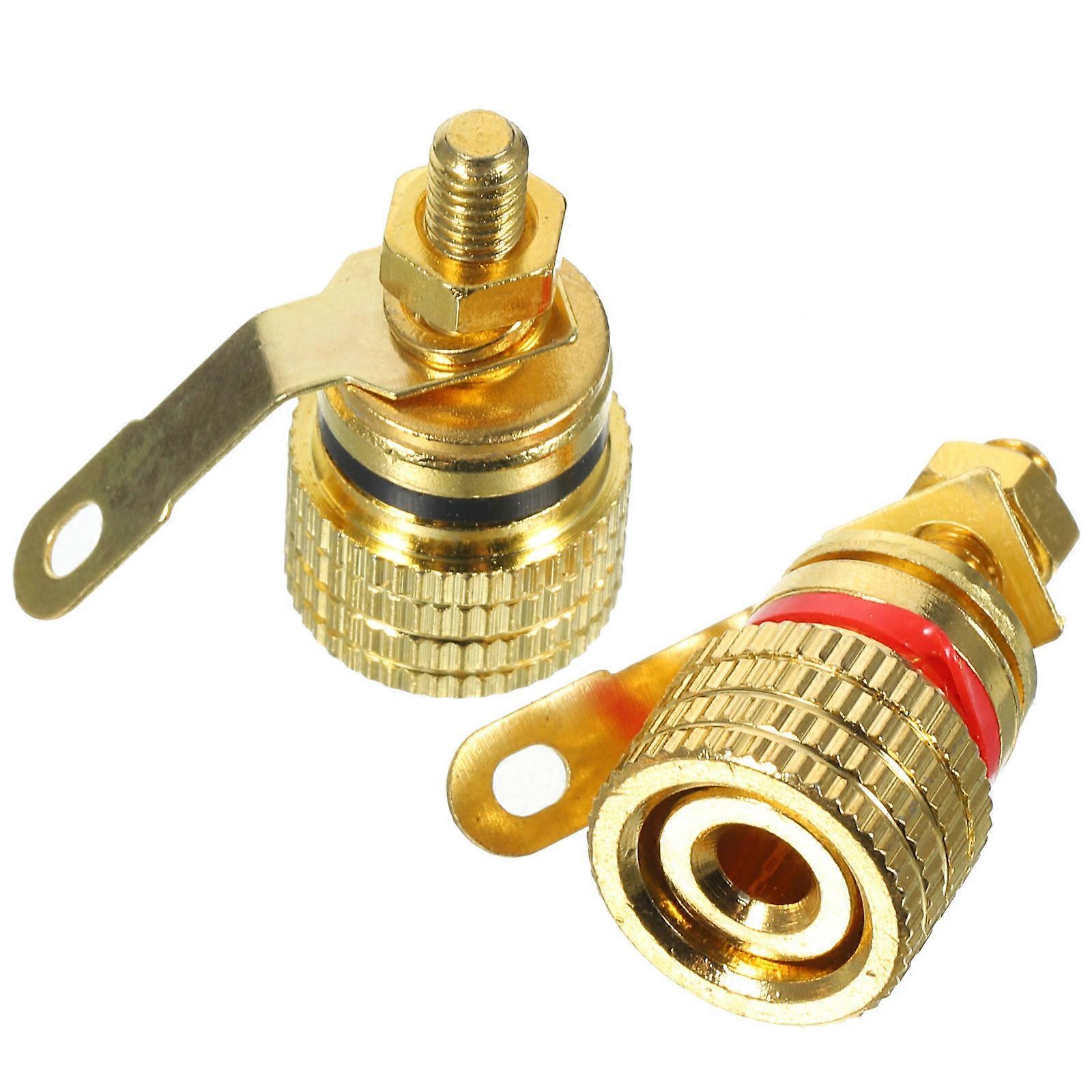 2pcs Speaker Banana Plug Connector for Loudspeaker and Home Theater Durable, Easy to Install, High Performance Copper Binding Post Design