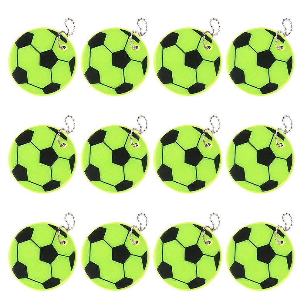 12 Pack Reflective Soccer Keychains for Party Favors, School Carnival Rewards, Birthday Bag Fillers and Backpack Accessories