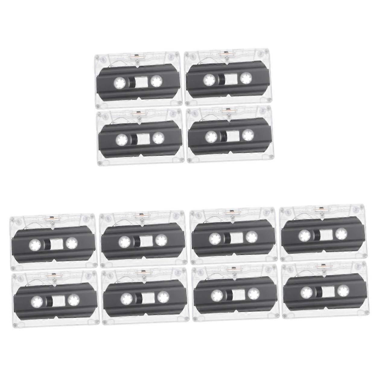 1 Set of Tape Cassette Tape Tape Empty Writeable Resistance Tape Cassette Recording Tape Cassette Black Plastic Pack of 4