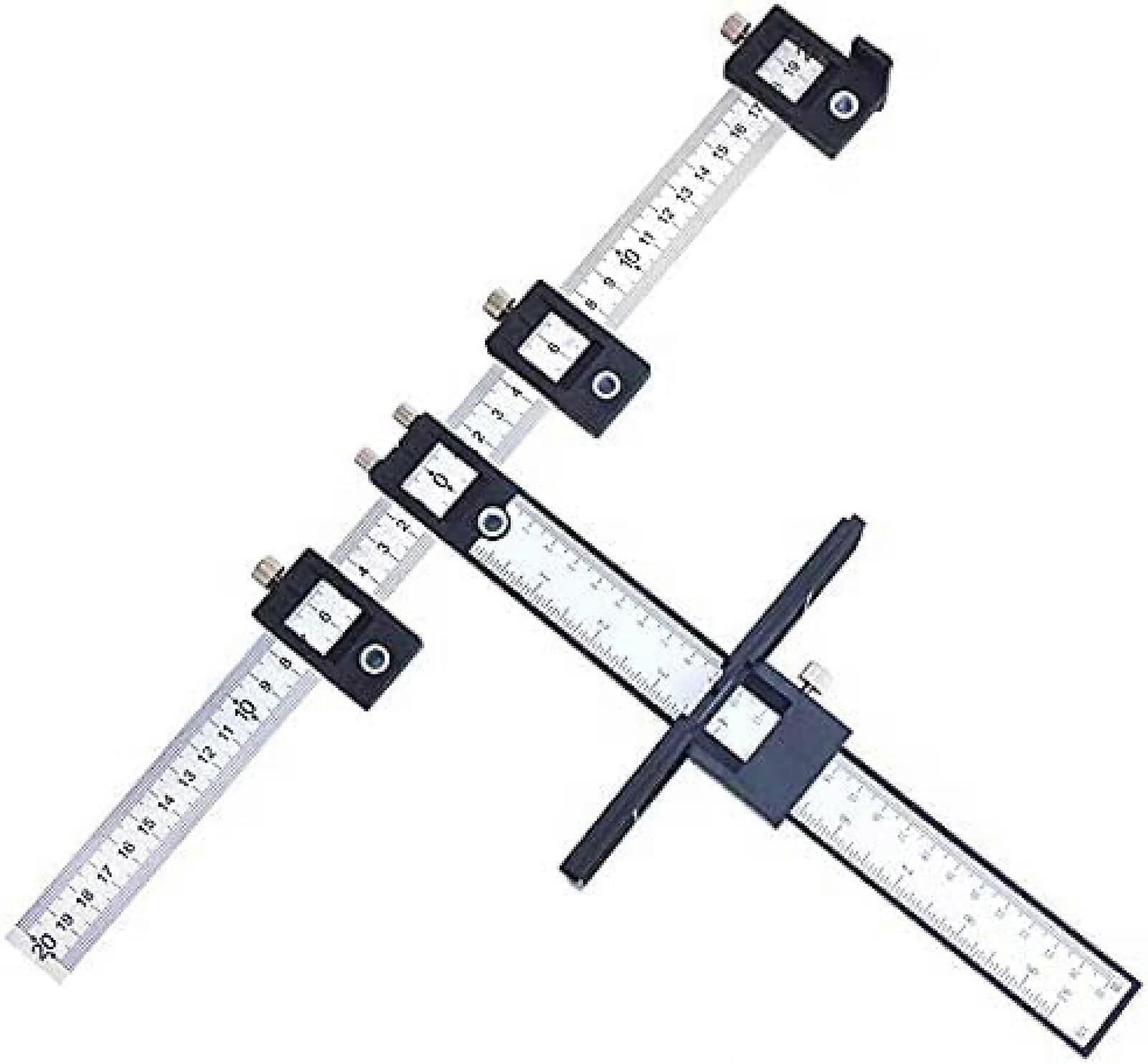 Adjustable drilling guide for cabinet knobs, handles and pulls – For kitchen fitters and carpenters
