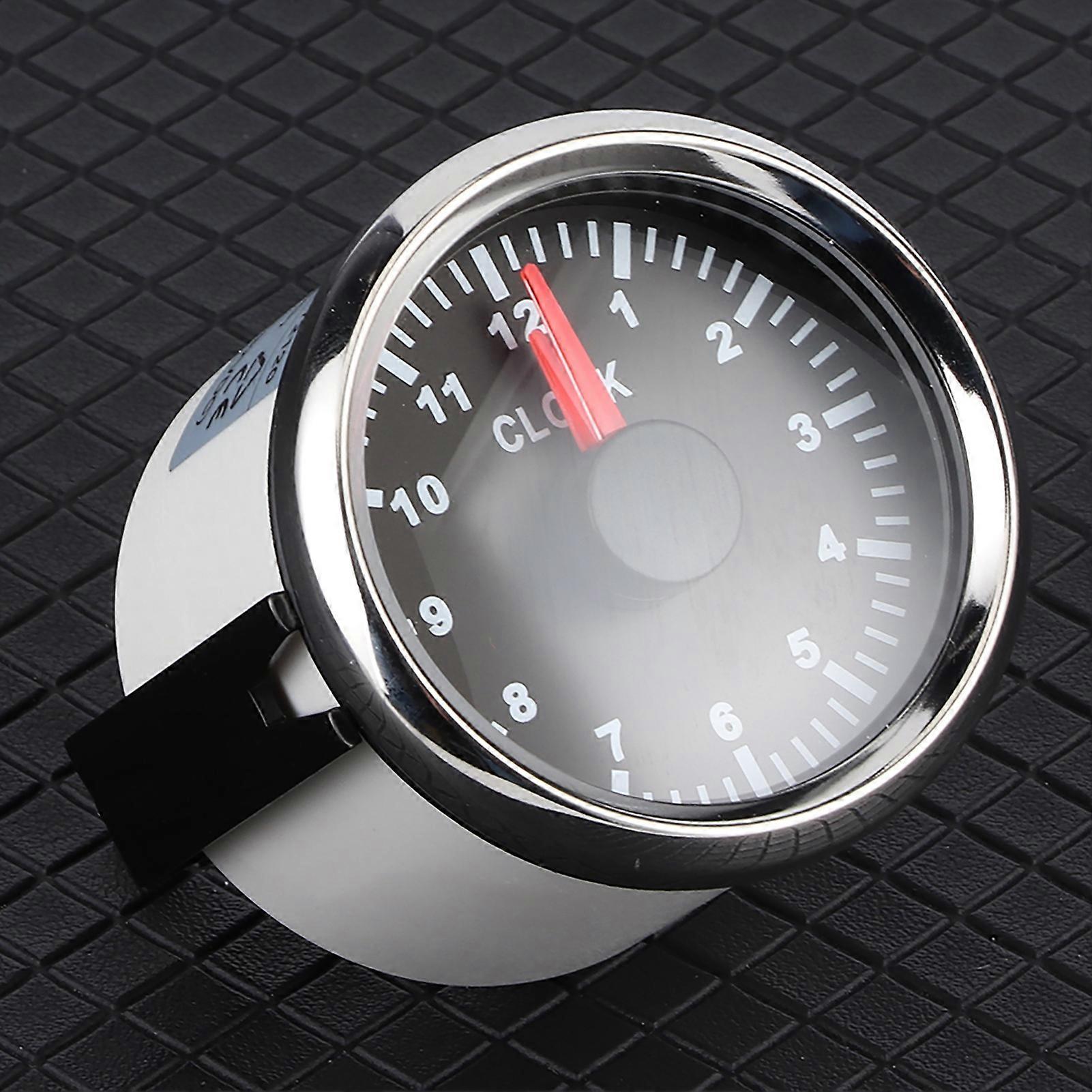 2in Universal 0-12 Hourmeter Clock Gauge Red Backlight 12V/24V