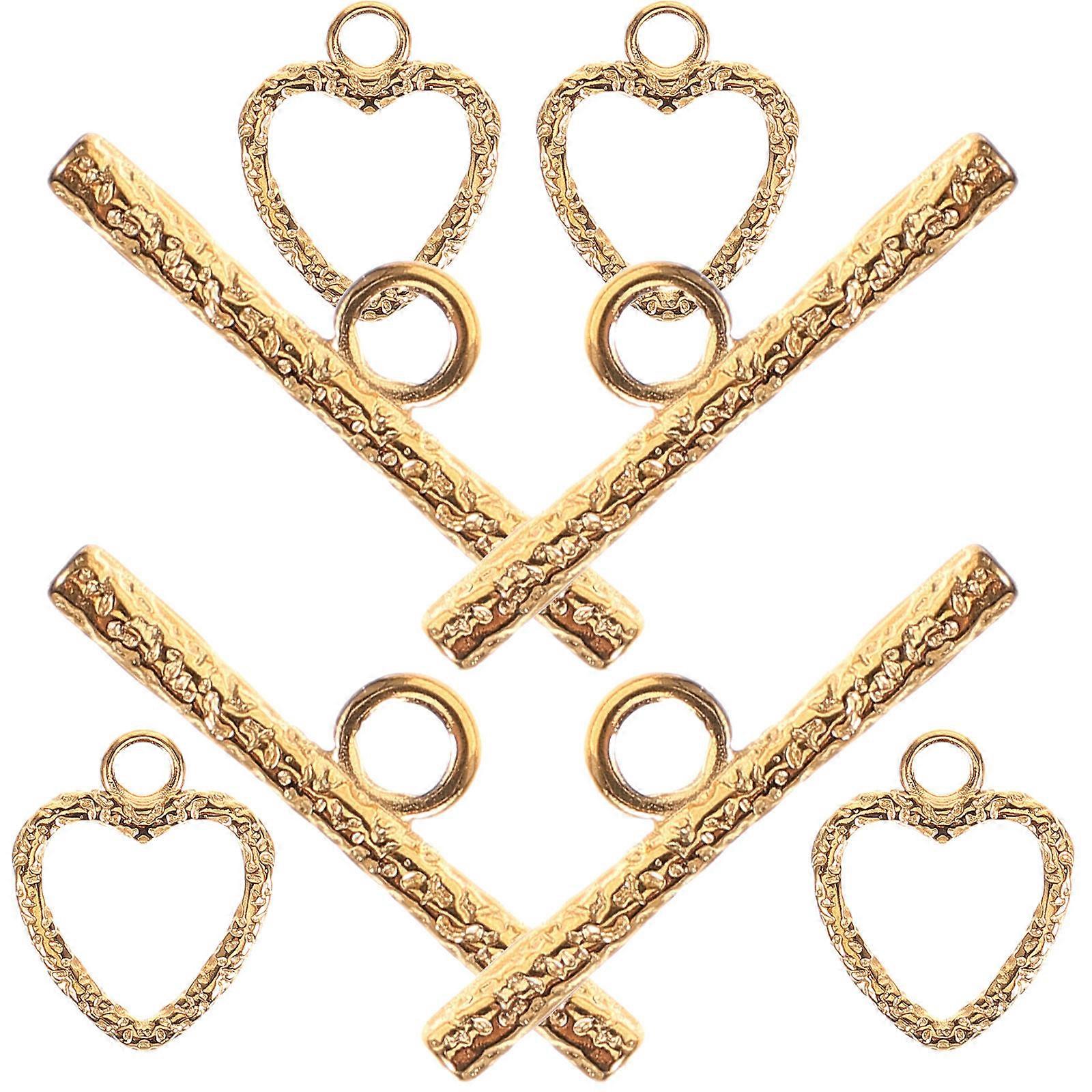 2 Sets of Golden Stainless Steel Bracelet Clasps for Jewelry Making Durable and Rust Resistant 0.8