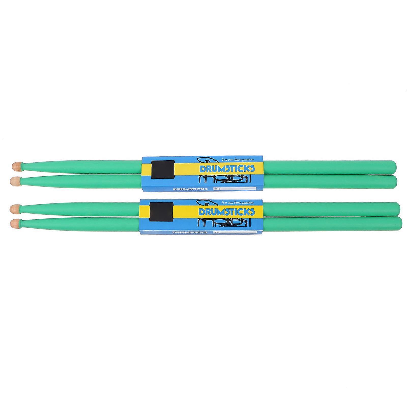 Green Drum Sticks for Musical Instruments Made of Synthetic Material Perfect for Beginners Lightweight and Durable 2 Pairs