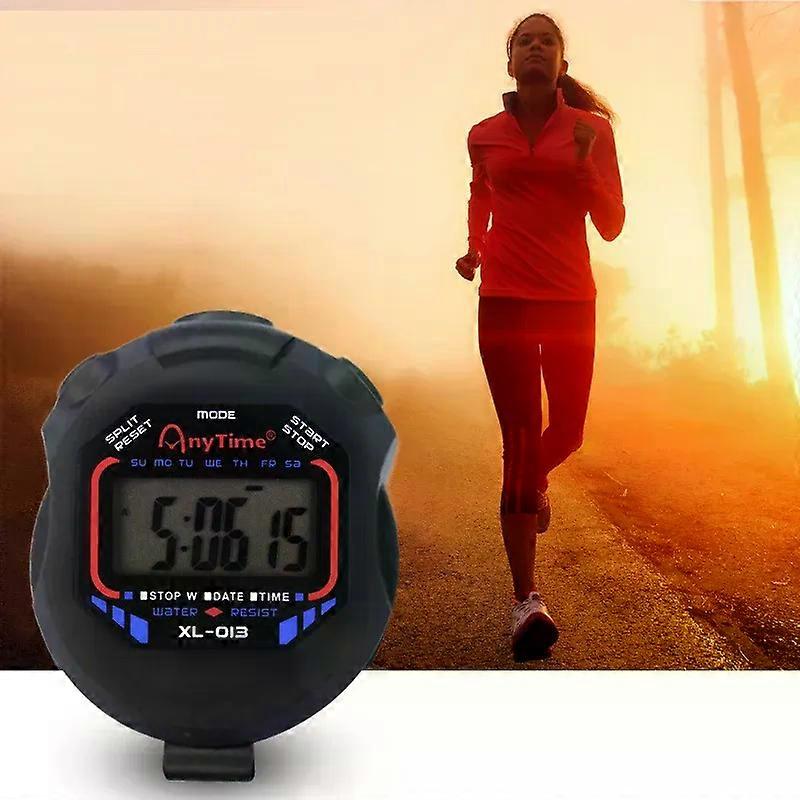 1pc Classic Waterproof Digital Professional Handheld LCD Handheld Sports Stopwatch Watch With Drawstring Stopwatch