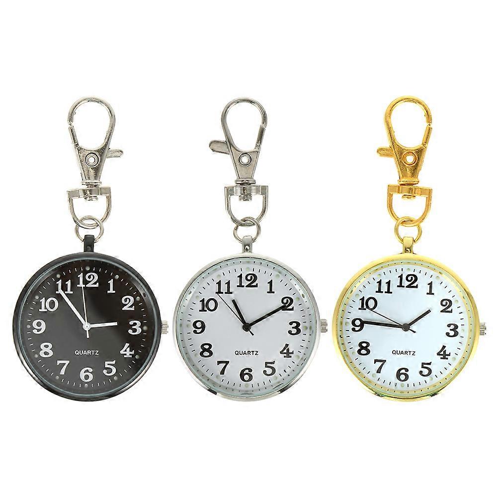 Key Chain Pocket Watch 3Pcs Compact Size Ideal For Gifts On Day Featuring Craftsmanship Design
