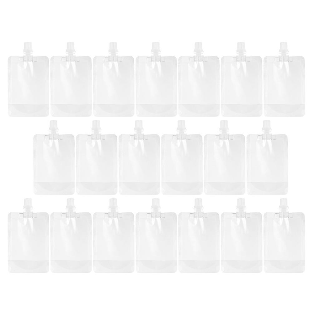 20pcs Transparent PE Beverage Bags for Storage Food Grade Liquid Packaging and Reusable