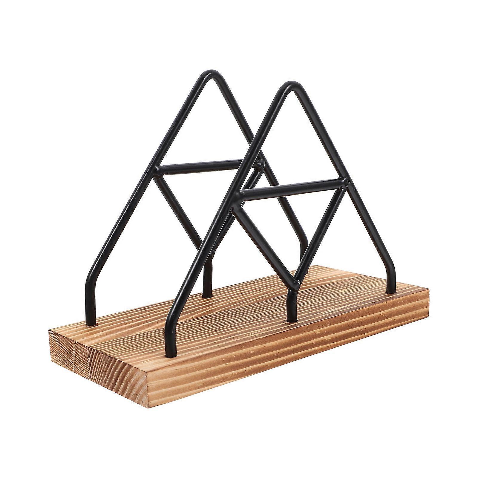 Vintage Iron and Wood Napkin Holder for Home with Durable Design and Space Saving Vertical Style