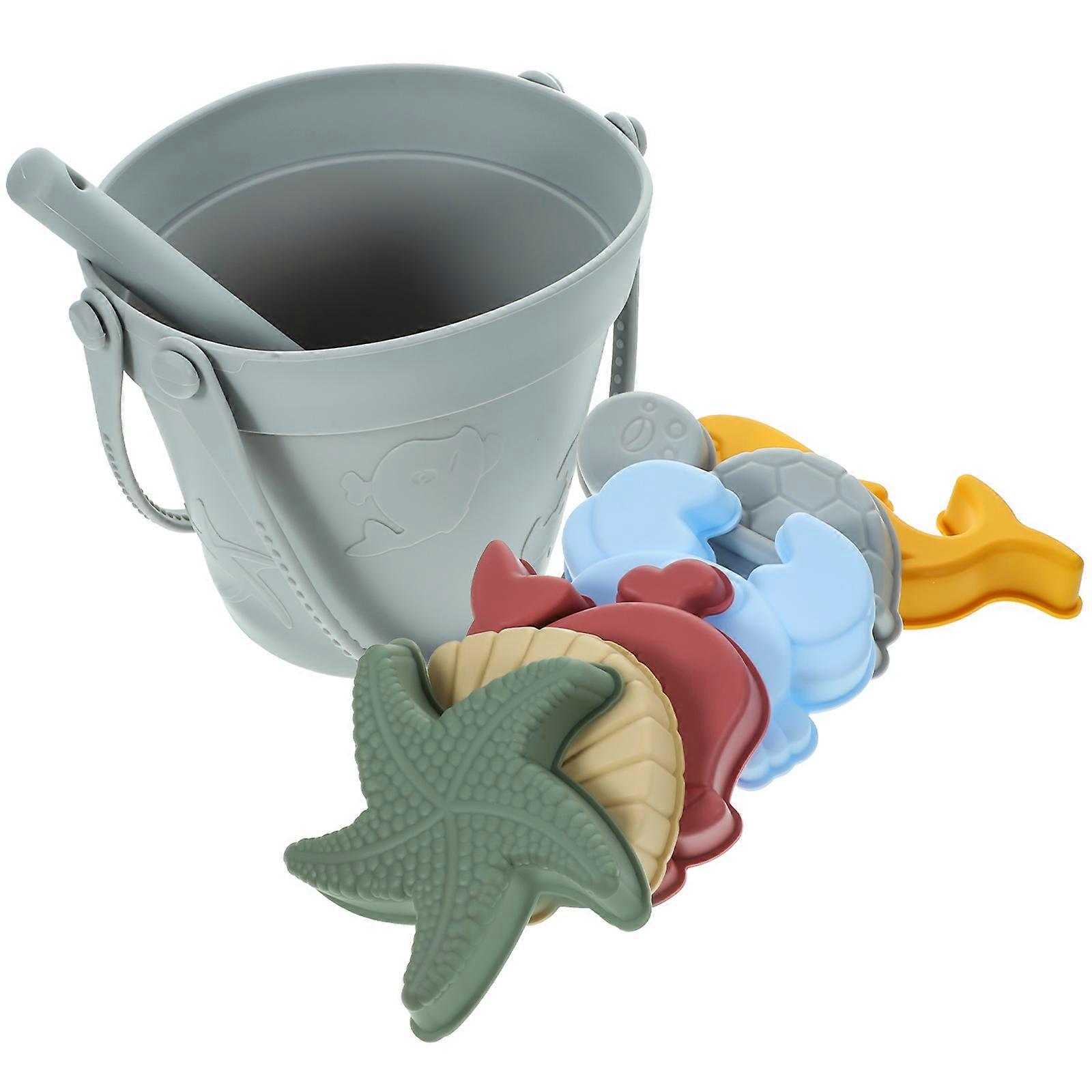 Sand Toys Digging Beach Tool Set For Children Beach Play Compact Grey Silicone 1 Set