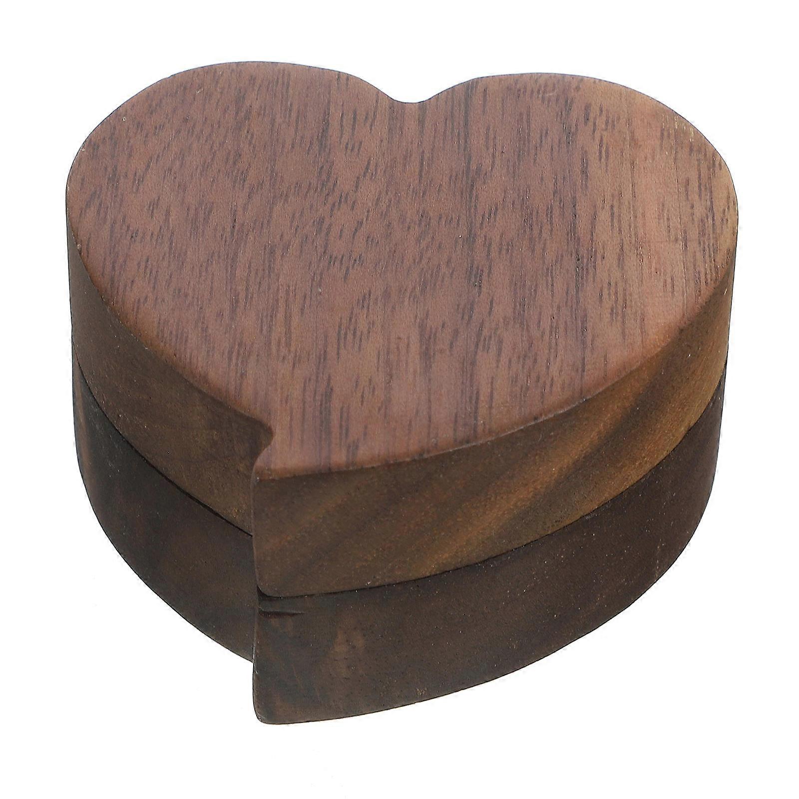 Wooden Ring Box for Storage Crafted with Excellent Workmanship in Coffee Color Lightweight and Compact