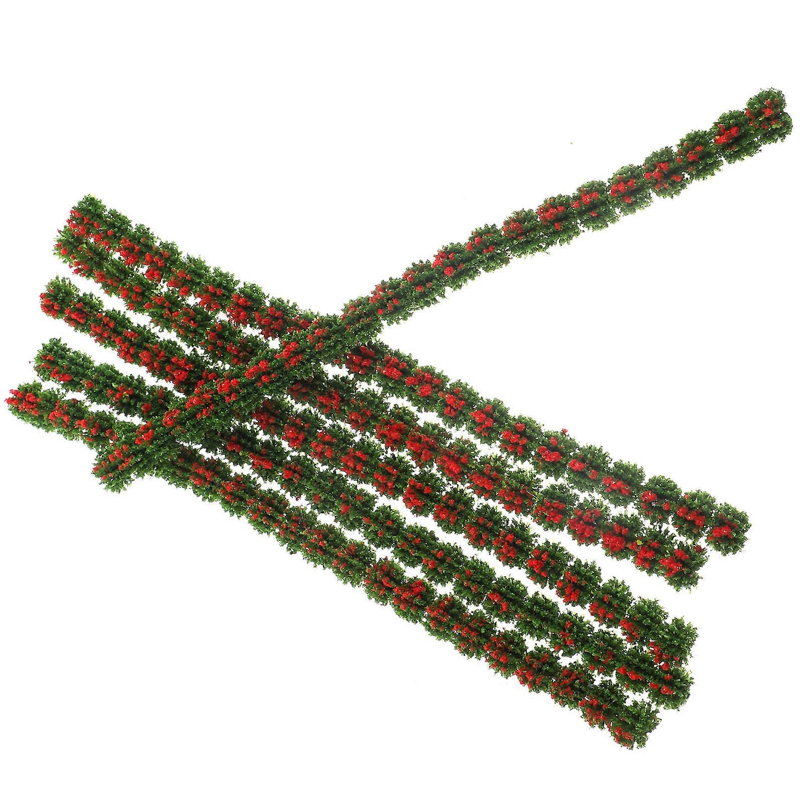 Miniature Plants Shrub Strip Models For DIY Scenery Landscape Red 6Pcs