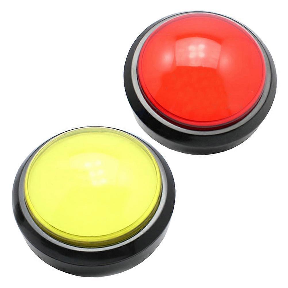 2pcs Electronic Game Responder with Red Yellow LED Light and Foot Switches for Interactive Classroom and Party Activities