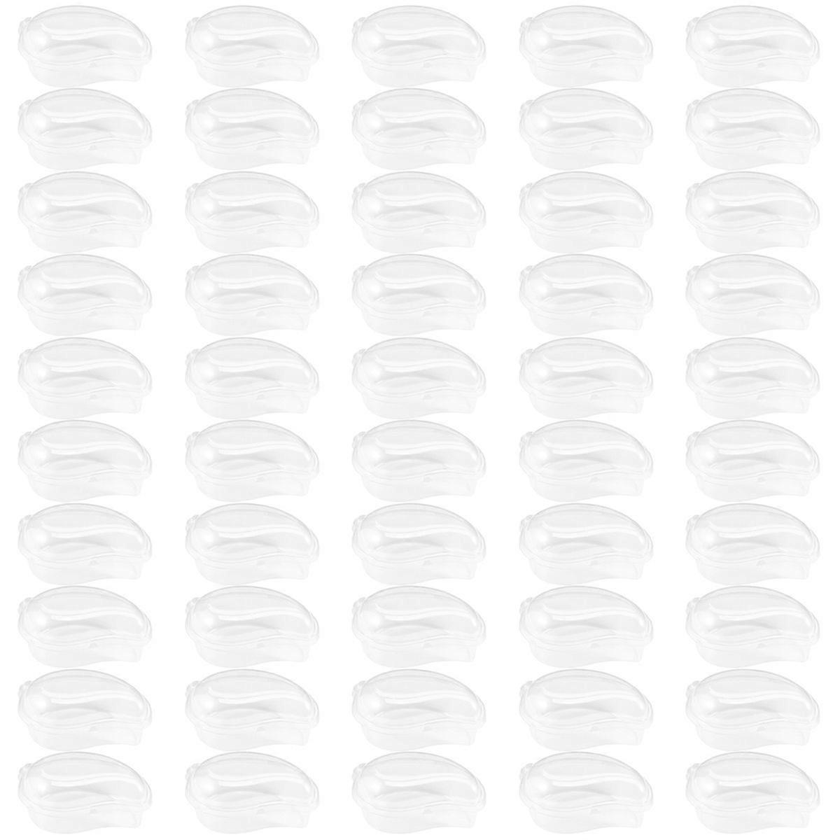 50 Pcs Transparent Cake Boxes Mango Shaped Cupcake Case Fruit Storage Container