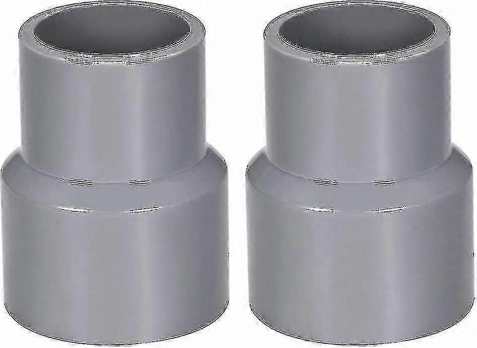 Gray PVC Pipe Reducer Coupling Hub Fitting, 40mm x 32mm, DWV, 2 Pack