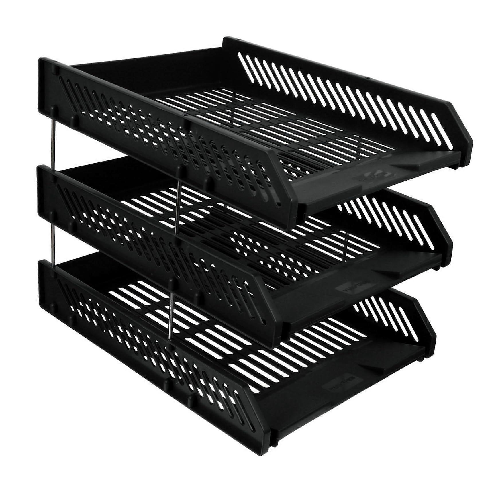 1 x 3 Desktop File Shelf for Document Sorter, Letter Sorter Holder for Desk, Made of Plastic
