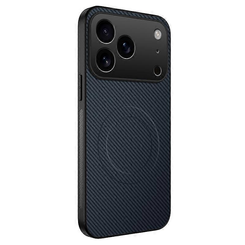 For iPhone 17 Pro Max Case Compatible with MagSafe WANLONFENG TQ Series Carbon Fiber Texture PC TPU 