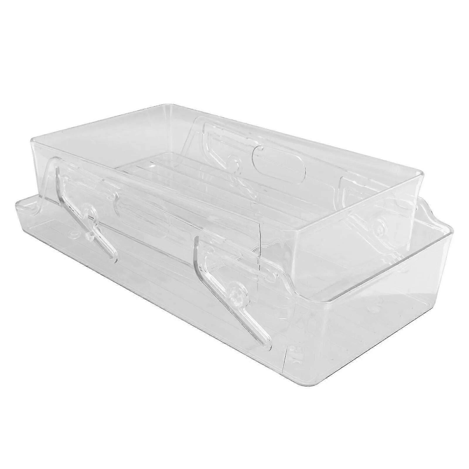 Refrigerator can dispenser large hook double layer refrigerator can store automatic rolling for kitchen~8029