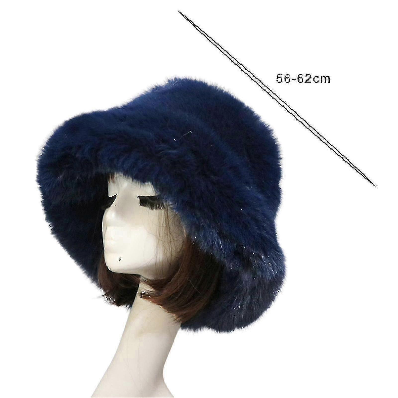 Chapeau De Pêcheur En Fourrure Moelleuse Pour Femme - Hiver, Taille 31x20 Cm - Neuf Avec étiquettes
