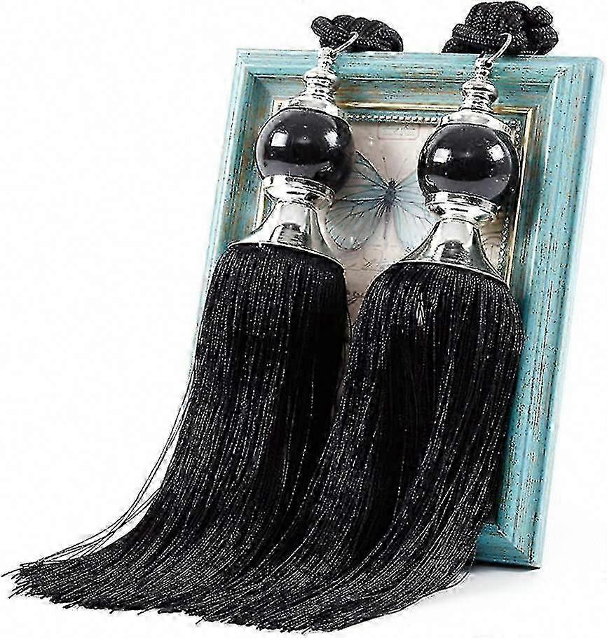 2024 Curtain Hold Backs - Rope & Tassel Tie Backs with Crystal Ball Decor, Large Prism Tie Backs for Windows