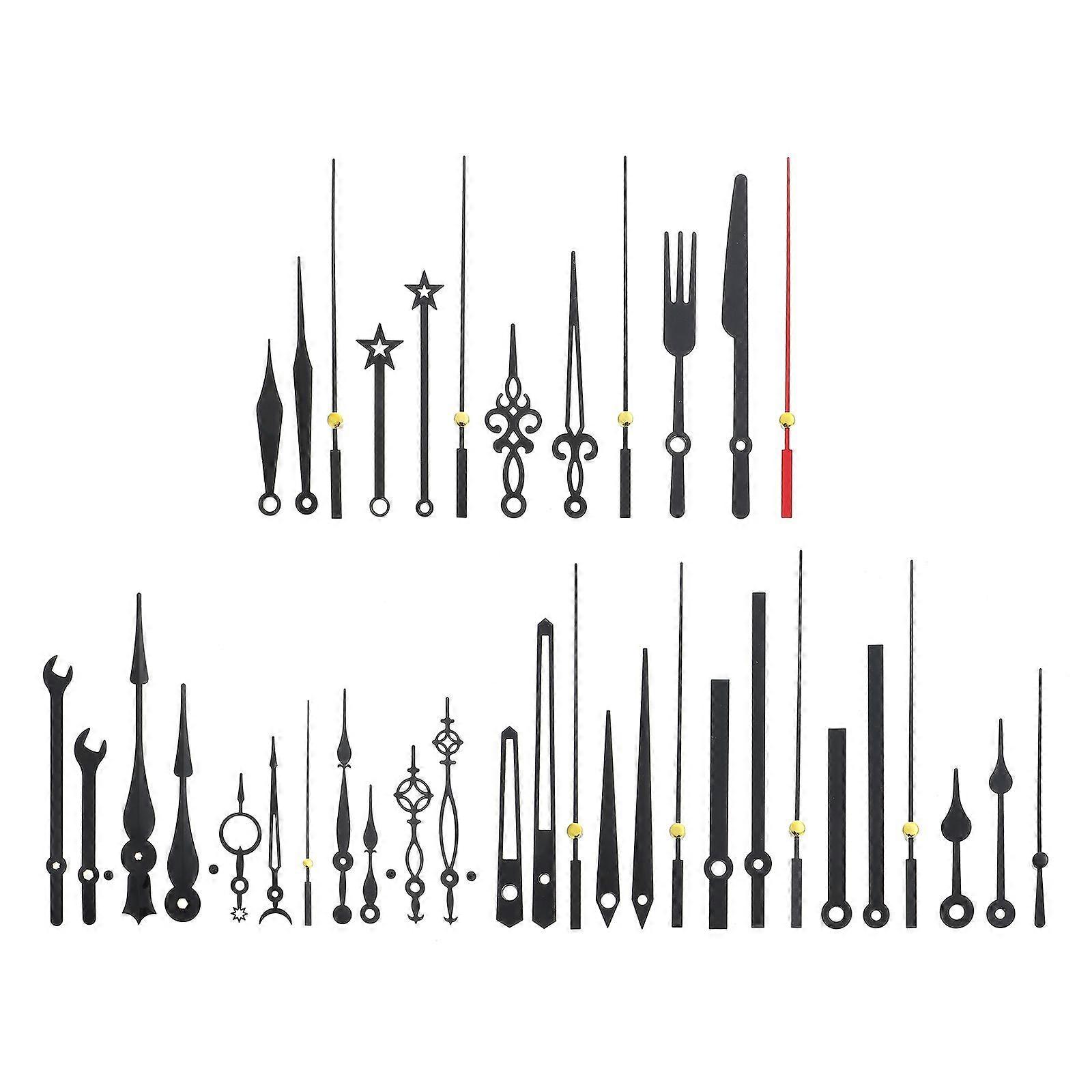 14 Sets DIY Quartz Clock Hands Sets Non-Ticking Hands Clock Movement  Replacements
