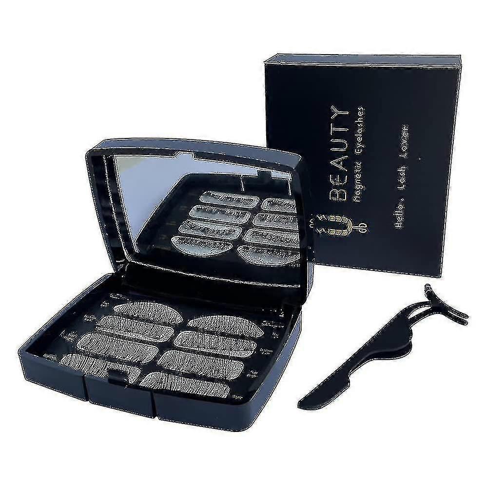 Magnetic Eyelashes Dual Magnets False Eyelashes Reusable 3d No Glue With Tweezers